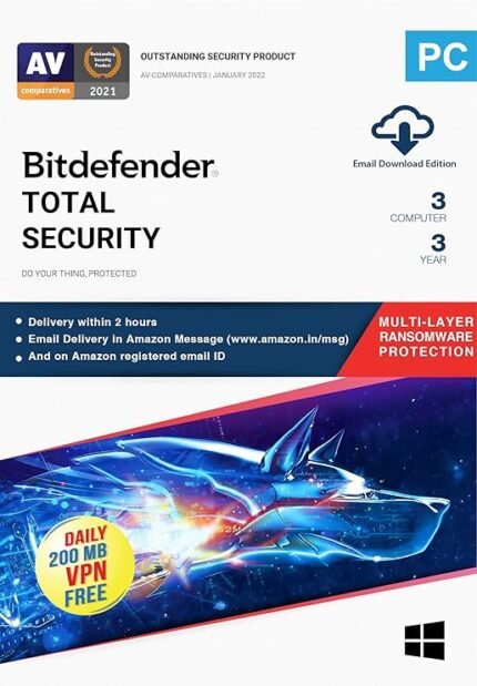 BitDefender Total Security Latest Version (Windows / Mac / Android / iOS) - 3 Devices 3 Years (Email Delivery)