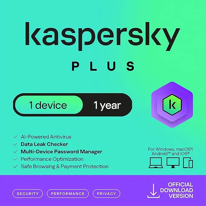 PLUS 1U-1Y Kaspersky Plus 1 User 1 Year | Email Delivery - Image 1
