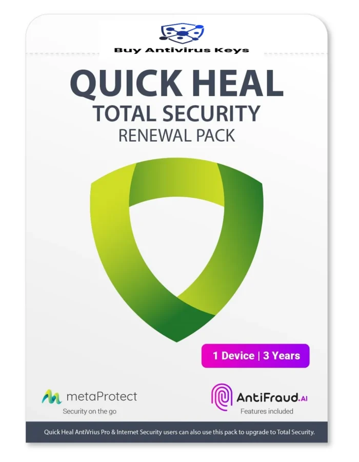 Quick Heal Total Security Renewal Pack 1 User 3 Years Email Delivery - Image 1