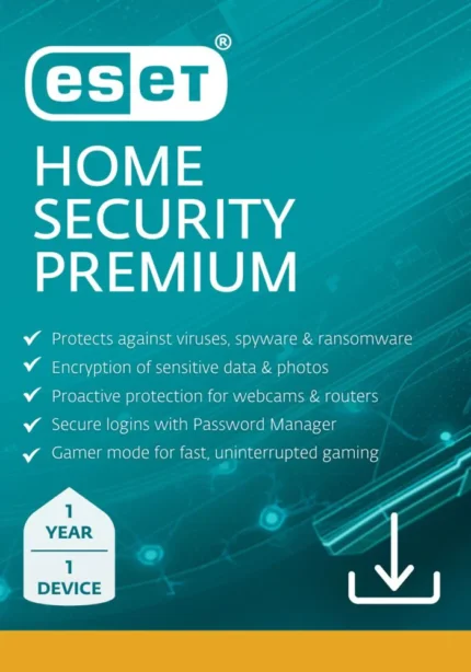 ESET Home Security Premium 1 Users | 1 Year Windows | macOS | Android Instant Email Delivery